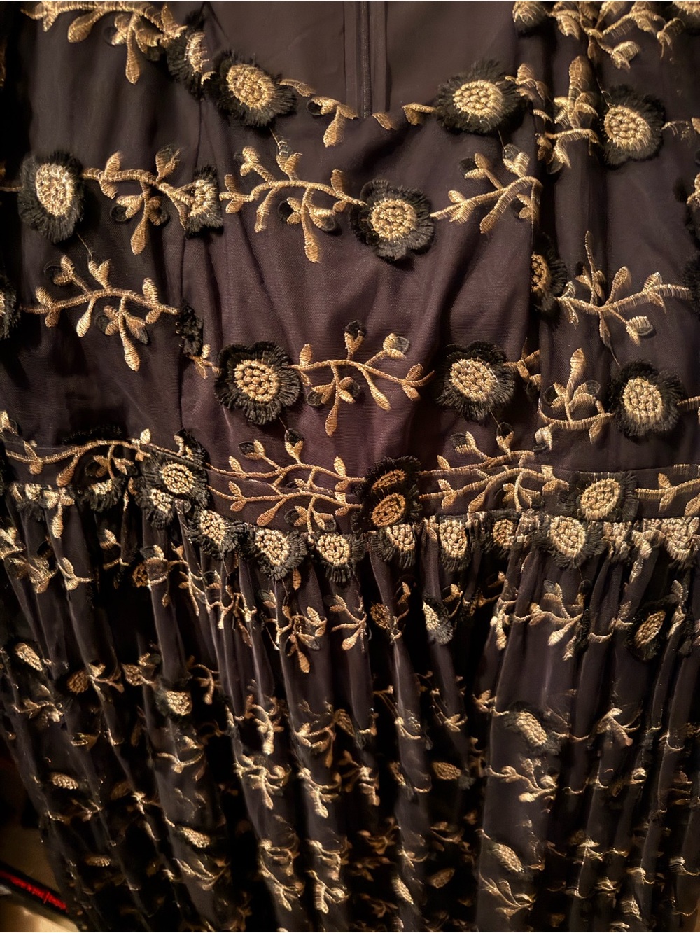 Ivy City Co Black Floral Embroidered Maxi Athena Dress - Picture 7 of 8